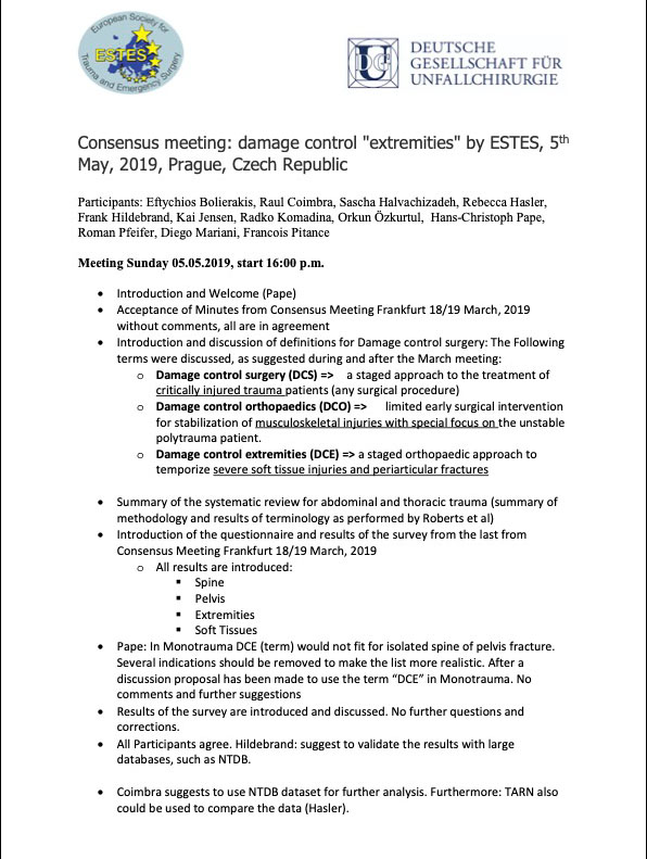 Minutes Consensus Meeting 2019 05 05