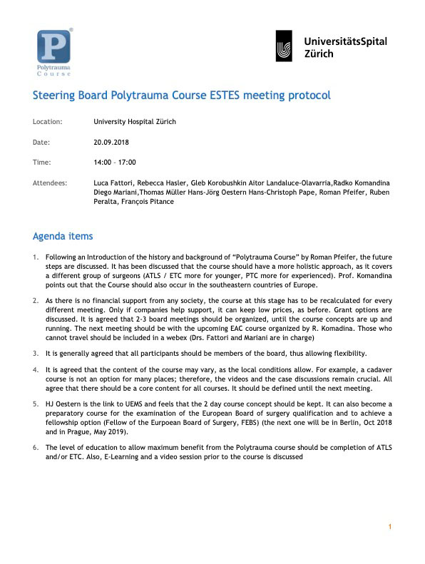 Minutes Steering Board Meeting 2018 09 20