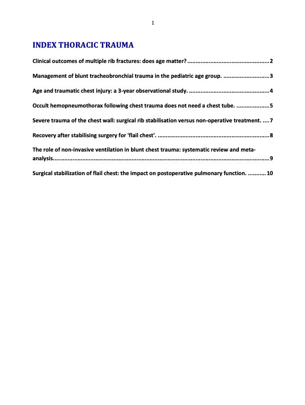 Thoracic Trauma